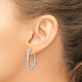 Twisted Silver Hoop Earrings by Fine Color Jewels