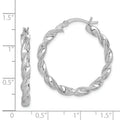 Twisted Silver Hoop Earrings by Fine Color Jewels