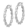 Twisted Silver Hoop Earrings