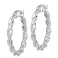 Twisted Silver Hoop Earrings by Fine Color Jewels