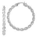 Twisted Silver Hoops Earrings by Fine Color Jewels