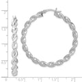 Twisted Silver Hoops Earrings by Fine Color Jewels