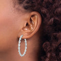 Twisted Silver Hoops Earrings by Fine Color Jewels