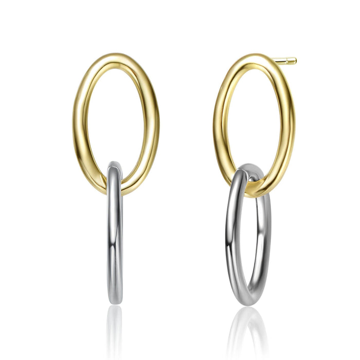 Two Tone Plated Dangle Earrings by DailySale