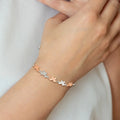Two-Tone Rhodium and Rose Gold Plated Silver Alternating Butterfly Link Adjustable Slider Bolo Bracelet by Fine Color Jewels