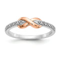 Two-Tone Silver Infinity Diamond Ring by Fine Color Jewels
