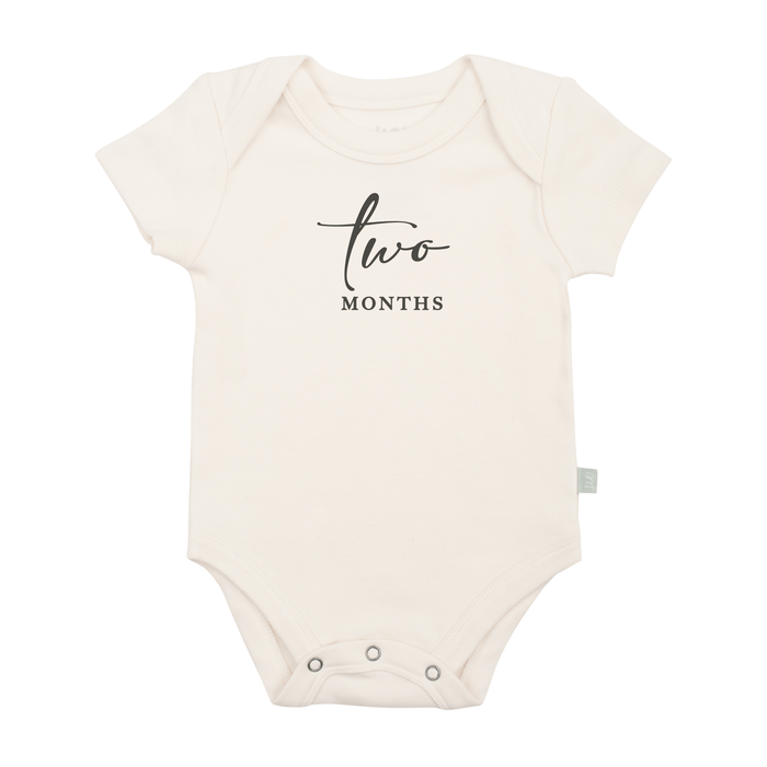graphic bodysuit | two months milestone charcoal by Finn + Emma