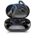 TWS Bluetooth Earphones with Microphones Sport Ear Hook LED Display by DailySale