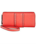 I.N.C. Womens Hazell Zip Around Wristlet Large Studded Wallet Salsa/Gunmetal by Vanessa Jane