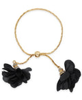 Inc International Concepts Imitation Pearl and Fabric Flower Bolo Bracelet by Vanessa Jane
