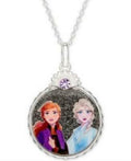 Disney Crystal Frozen Elsa Anna Pendant Necklace in Sterling Silver by Vanessa Jane