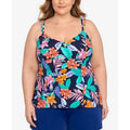 Swim Solutions Printed Double-Strap Princess Tankini by Vanessa Jane