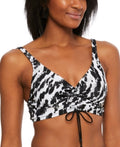 Bar III Womens Heat Wave Drawstring Bikini Top by Vanessa Jane