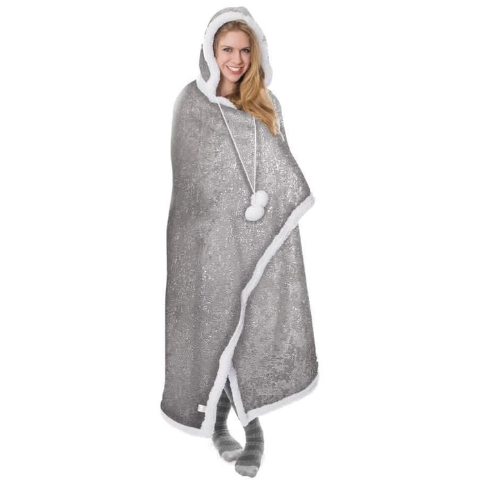 Ultra Soft Sparkle Chic Hooded Throw Blanket by DailySale
