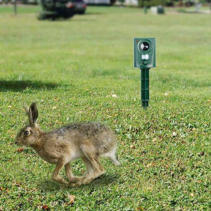 Ultrasonic Animal Repeller IP4 Waterproof Motion Sensor Repellent with Flashing Led Light by DailySale