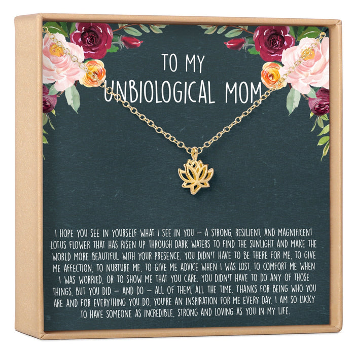 Unbiological Mom Lotus Necklace by Dear Ava