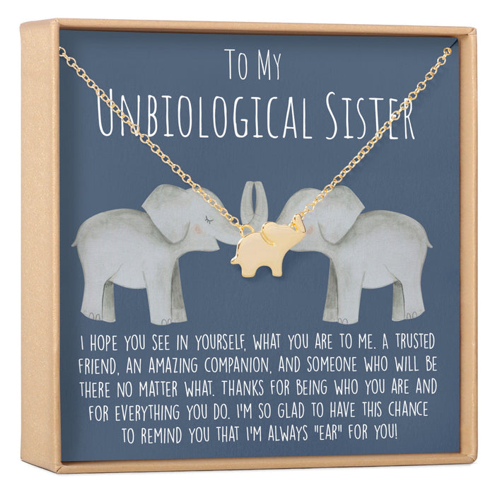 Unbiological Sisters Elephant Pendant Necklace by Dear Ava