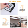 Under Desk Cable Management Tray 15.2in No Drill Desk Cable Cord Organizer by DailySale