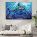 Underwater White Shark Canvas Wall Art by Tailored Canvases