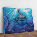 Underwater White Shark Canvas Wall Art by Tailored Canvases