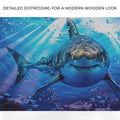 Underwater White Shark Canvas Wall Art by Tailored Canvases