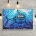 Underwater White Shark Canvas Wall Art by Tailored Canvases