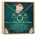 Unicorn Linked Circles Earring and Necklace Jewelry Set by Dear Ava