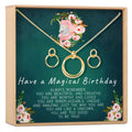 Unicorn Linked Circles Earring and Necklace Jewelry Set by Dear Ava