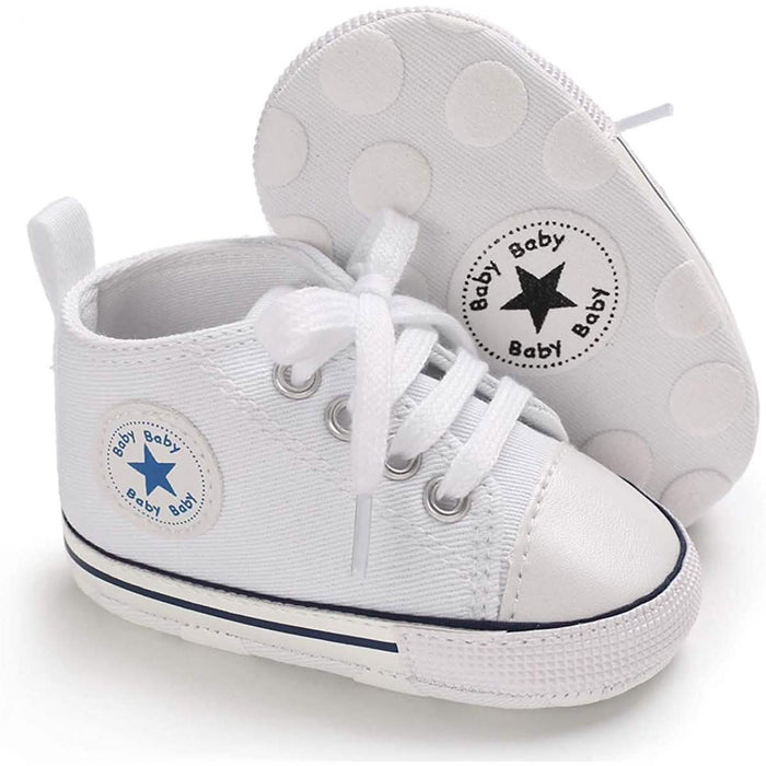 Unisex High Top Sneaker Soft Anti-Slip Sole Newborn Infant Denim Shoes by DailySale