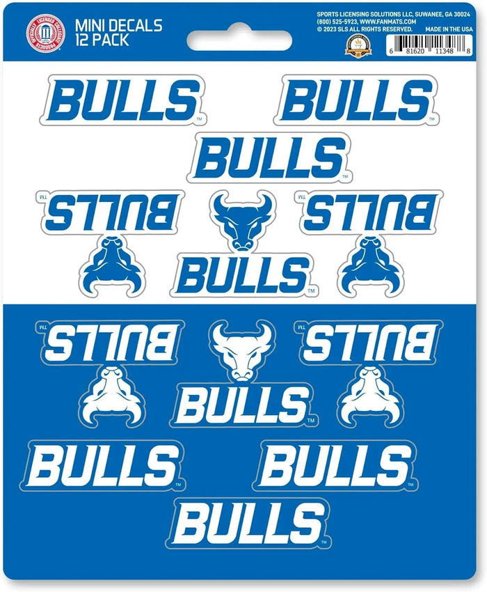 University at Buffalo Bulls 12-Piece Mini Decal Sticker Set, 5x6 Inch Sheet, Gift for football fans for any hard surfaces around home, automotive, personal items by Fielders Choice