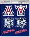 University of Arizona Wildcats 6-Piece Decal Sticker Set, 5x6 Inch Sheet, Gift for football fans for any hard surfaces around home, automotive, personal items