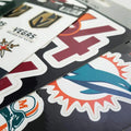 University of Arkansas Pine Bl Golden Lions 12-Piece Mini Decal Sticker Set, 5x6 Inch Sheet, Gift for football fans for any hard surfaces around home, automotive, personal items by Fielders Choice