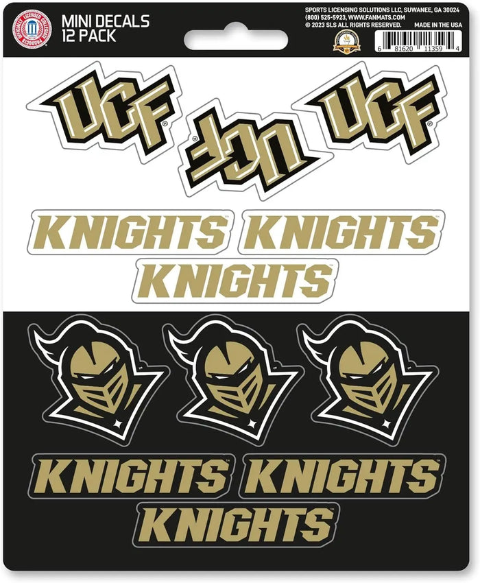 University of Central Florida UCF Knights 12-Piece Mini Decal Sticker Set, 5x6 Inch Sheet, Gift for football fans for any hard surfaces around home, automotive, personal items by Fielders Choice