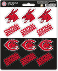 University of Central Missouri Mules 12-Piece Mini Decal Sticker Set, 5x6 Inch Sheet, Gift for football fans for any hard surfaces around home, automotive, personal items by Fielders Choice