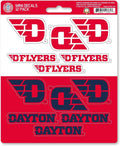 University of Dayton Flyers 12-Piece Mini Decal Sticker Set, 5x6 Inch Sheet, Gift for football fans for any hard surfaces around home, automotive, personal items by Fielders Choice