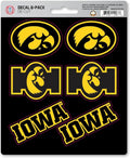 University of Iowa Hawkeyes 6-Piece Decal Sticker Set, 5x6 Inch Sheet, Gift for football fans for any hard surfaces around home, automotive, personal items by Fielders Choice