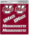 University of Massachusettes Umass Minutemen 6-Piece Decal Sticker Set, 5x6 Inch Sheet, Gift for football fans for any hard surfaces around home, automotive, personal items