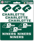 University of North Carolina Charlotte 49ers 12-Piece Mini Decal Sticker Set, 5x6 Inch Sheet, Gift for football fans for any hard surfaces around home, automotive, personal items by Fielders Choice