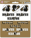 University of North Carolina Pembroke Braves 12-Piece Mini Decal Sticker Set, 5x6 Inch Sheet, Gift for football fans for any hard surfaces around home, automotive, personal items by Fielders Choice
