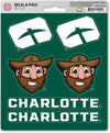 University of North Carolina UNC Charlotte 49ers 6-Piece Decal Sticker Set, 5x6 Inch Sheet, Gift for football fans for any hard surfaces around home, automotive, personal items