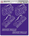 University of Sioux Falls Cougars 6-Piece Decal Sticker Set, 5x6 Inch Sheet, Gift for football fans for any hard surfaces around home, automotive, personal items by Fielders Choice