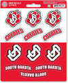 University of South Dakota Coyotes 12-Piece Mini Decal Sticker Set, 5x6 Inch Sheet, Gift for football fans for any hard surfaces around home, automotive, personal items