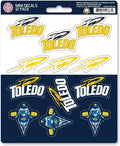 University of Toledo Rockets 12-Piece Mini Decal Sticker Set, 5x6 Inch Sheet, Gift for football fans for any hard surfaces around home, automotive, personal items by Fielders Choice