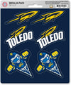 University of Toledo Rockets 6-Piece Decal Sticker Set, 5x6 Inch Sheet, Gift for football fans for any hard surfaces around home, automotive, personal items