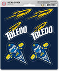 University of Toledo Rockets 6-Piece Decal Sticker Set, 5x6 Inch Sheet, Gift for football fans for any hard surfaces around home, automotive, personal items by Fielders Choice