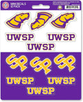 University of Wisconsin Stevens Point Pointers 12-Piece Mini Decal Sticker Set, 5x6 Inch Sheet, Gift for football fans for any hard surfaces around home, automotive, personal items by Fielders Choice
