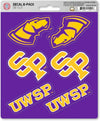 University of Wisconsin Stevens Point Pointers 6-Piece Decal Sticker Set, 5x6 Inch Sheet, Gift for football fans for any hard surfaces around home, automotive, personal items