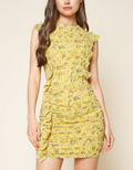 Nola Floral Print Ruched Dress by Boutique 23