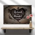 Unwrapped Heart Wedding Vows Sign by Tailored Canvases