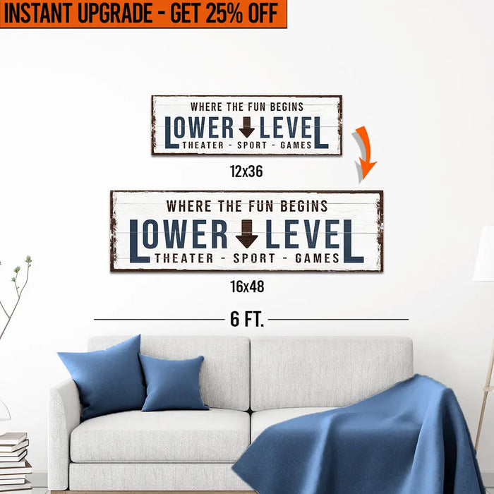 Upgrade Your 12x36 Inches 'Lower Level' (Style 1) Canvas To 16x48 Inches by Tailored Canvases